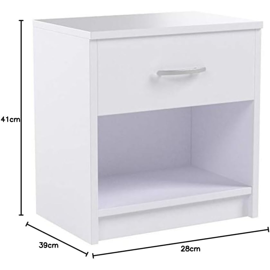 كومود مودرن خشب مع درج - 39×41×28 سم - أبيض