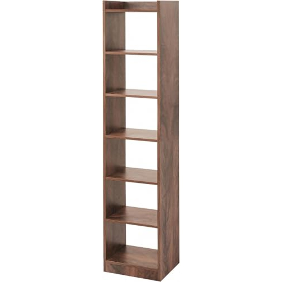 مكتبة خشب بـ 6 رفوف - 180×33×24 سم - بني عين جمل