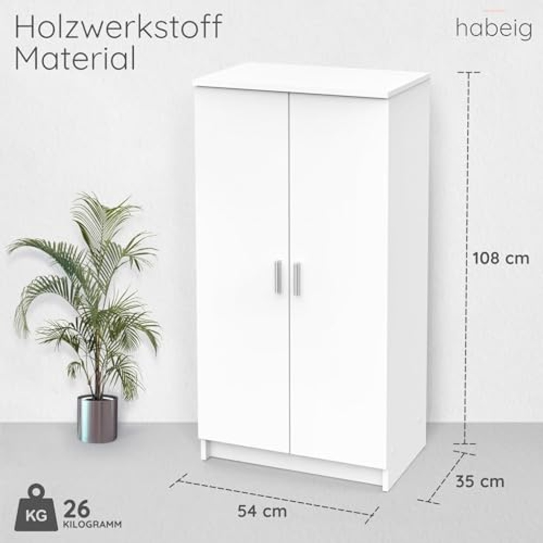 جزامة مودرن خشب - 108 × 54 × 35 سم - أبيض