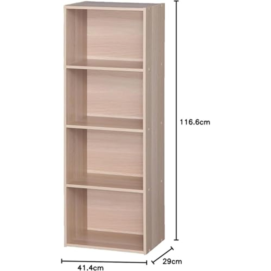 مكتبة بـ 4 رفوف - بني فاتح - 116.6×41.4×29 سم