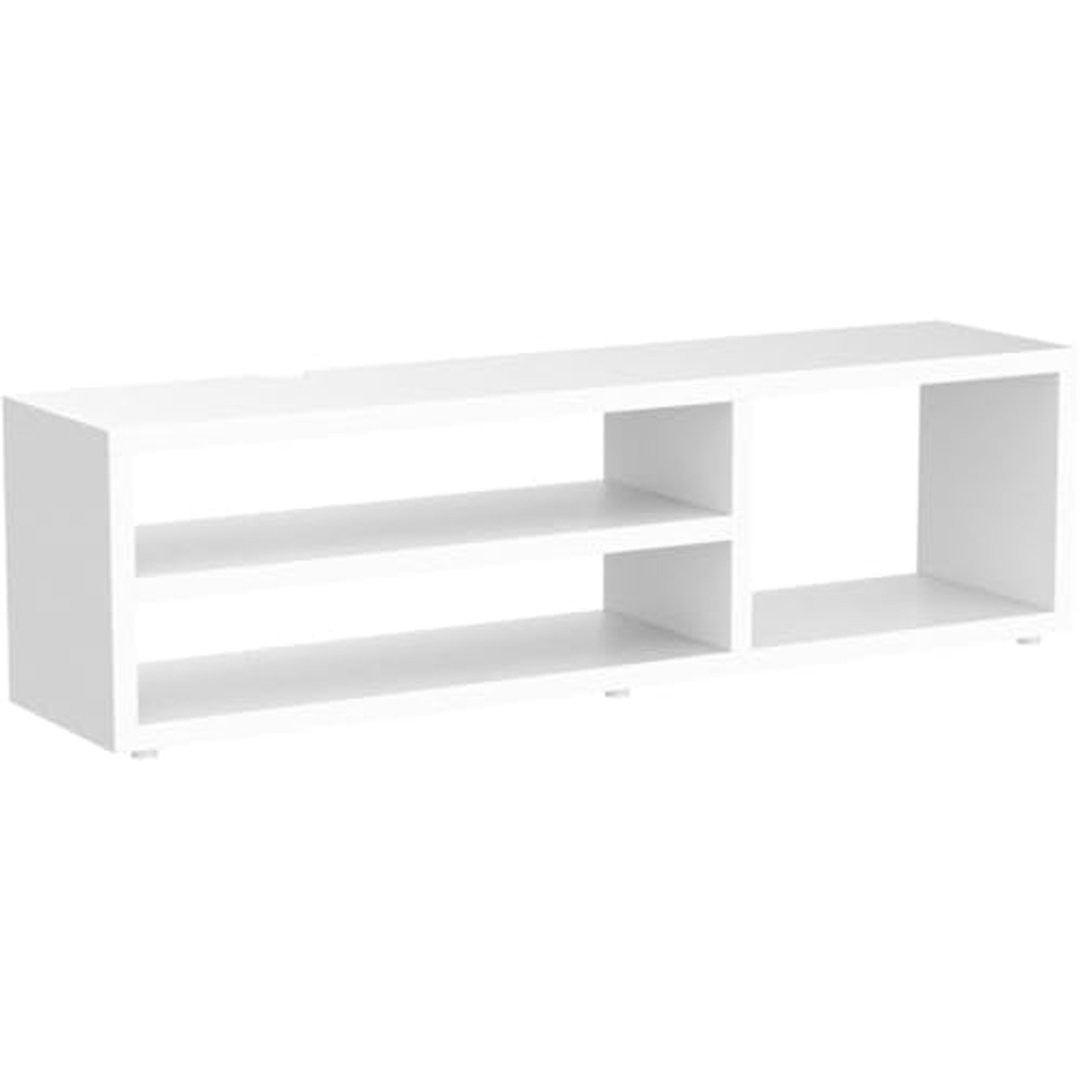 ترابيزة تلفزيون - مناسبة لتلفزيون حتى 52 بوصة - 130×30×36.5 سم - أبيض