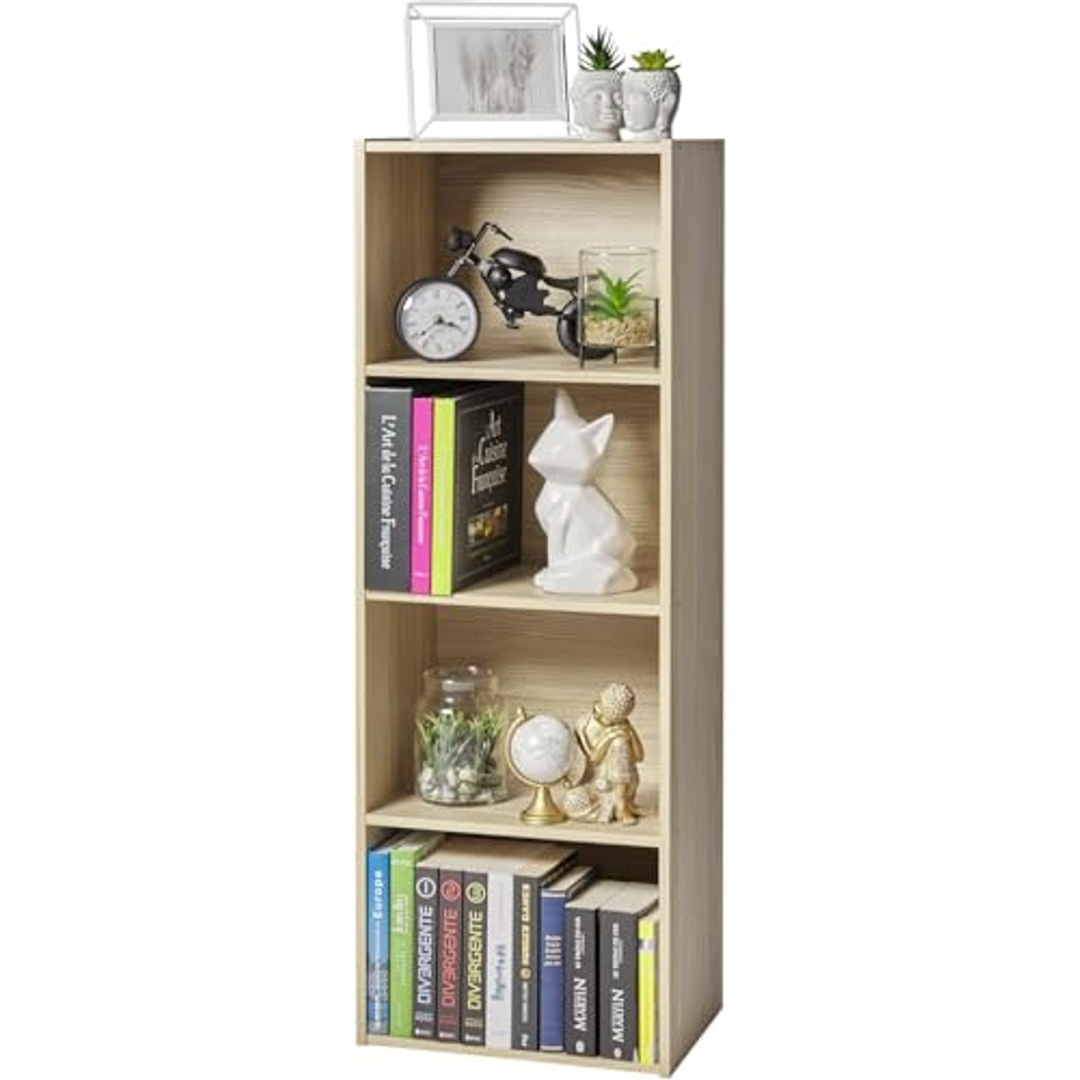 مكتبة بـ 4 رفوف - بني فاتح - 116.6×41.4×29 سم