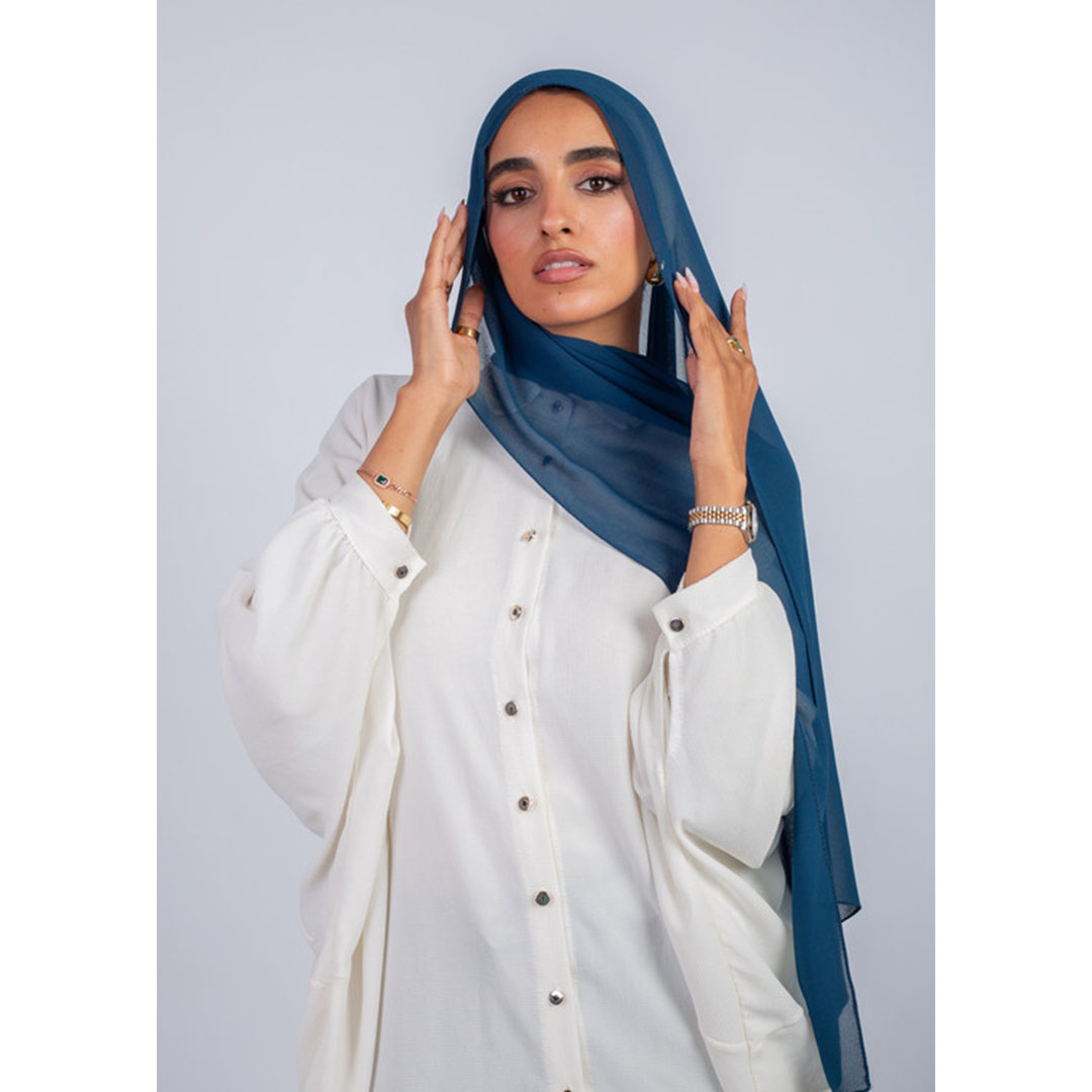 طرحه شيفون ساده من سترة - جينزاري فاتح