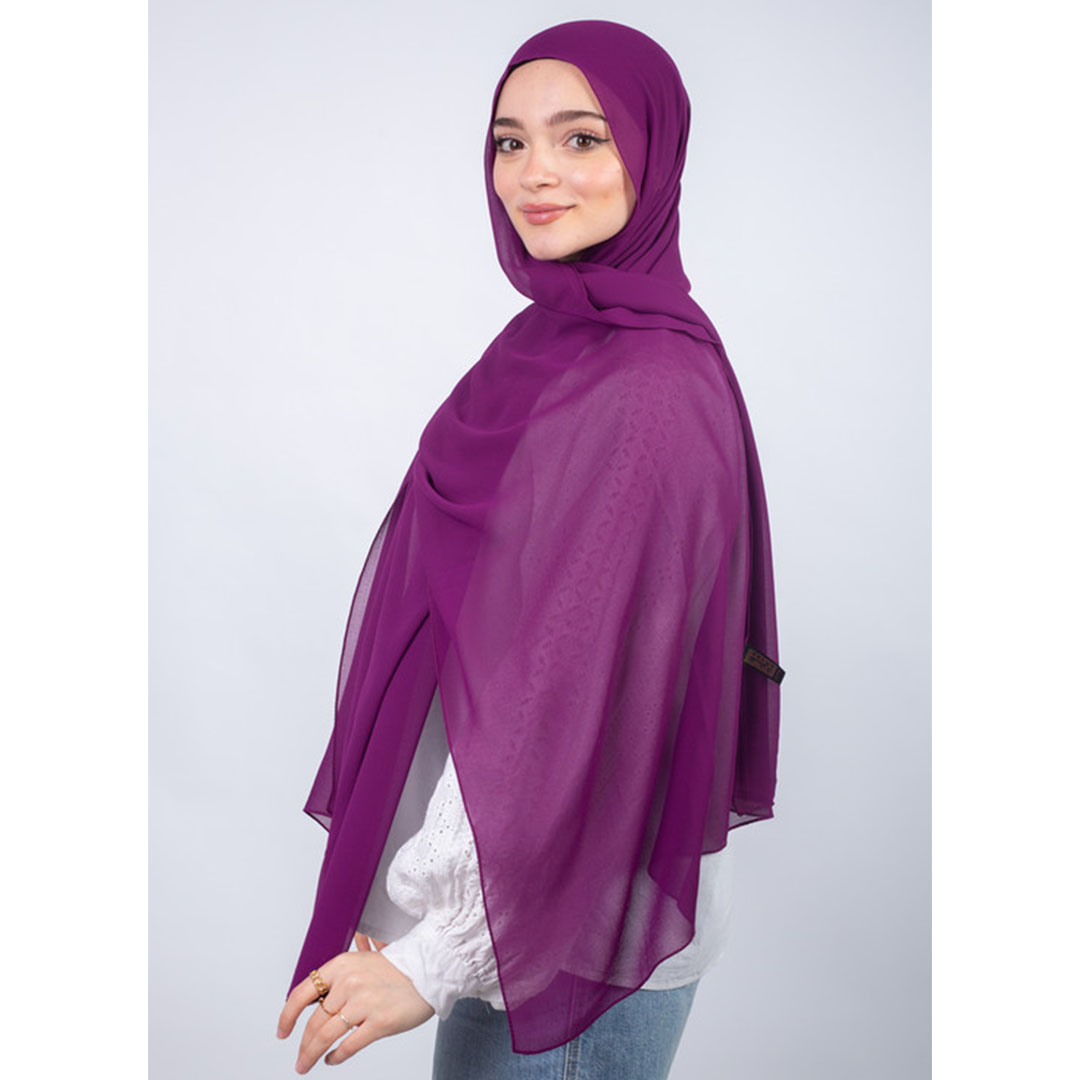 طرحه شيفون ساده من سترة - عنابي غامق