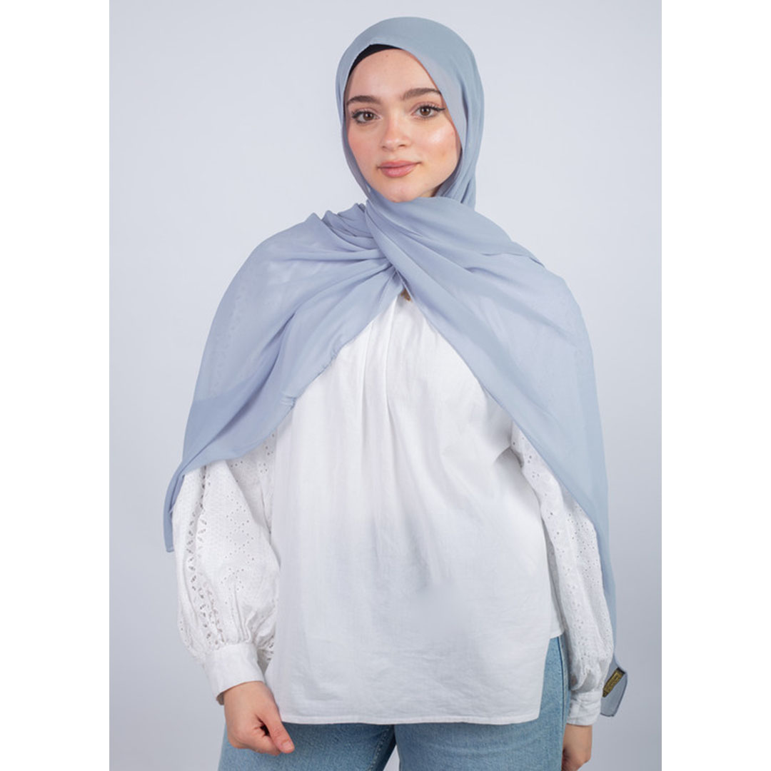 طرحه شيفون ساده من سترة - بيبي بلو فاتح