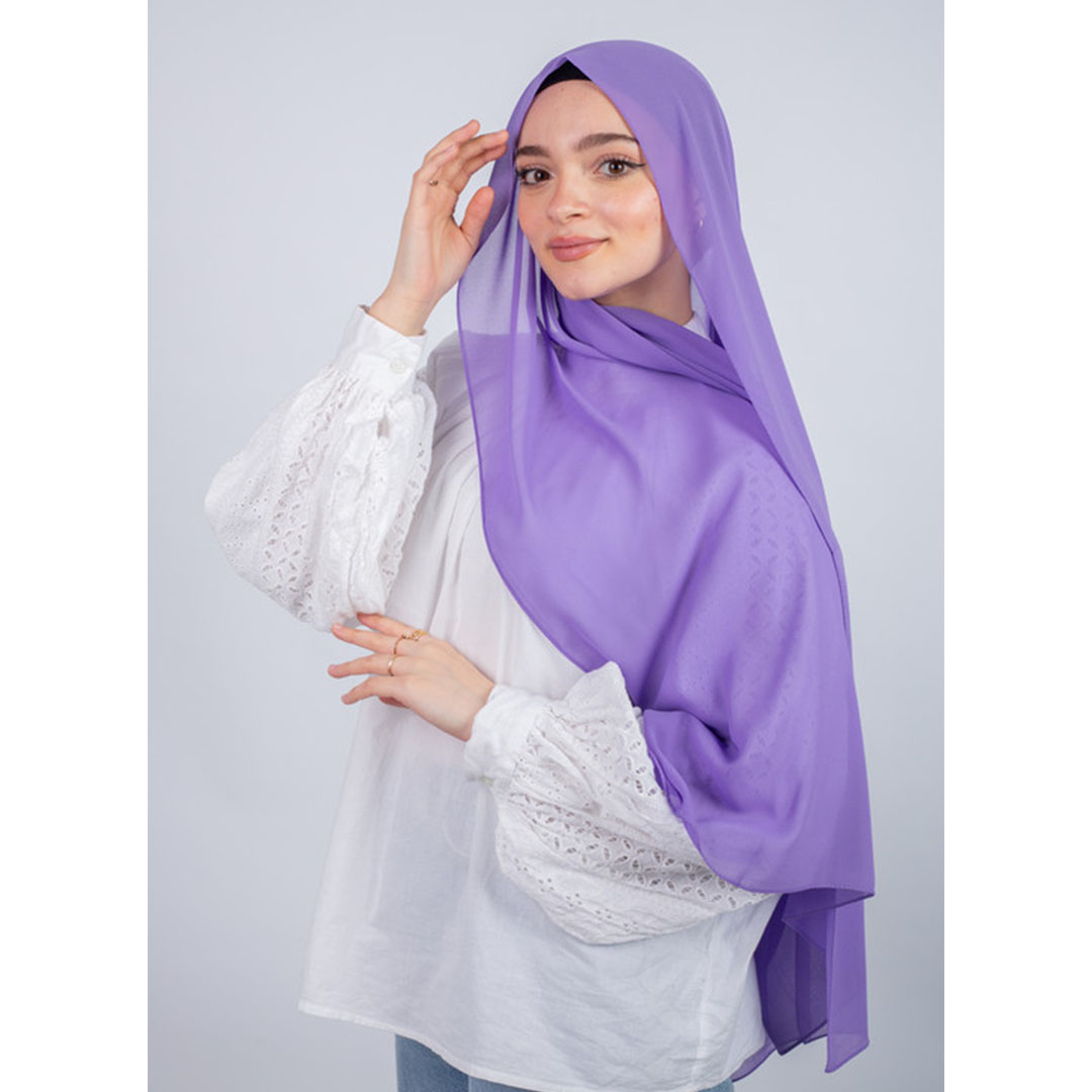 طرحه شيفون ساده من سترة - بنفسجي