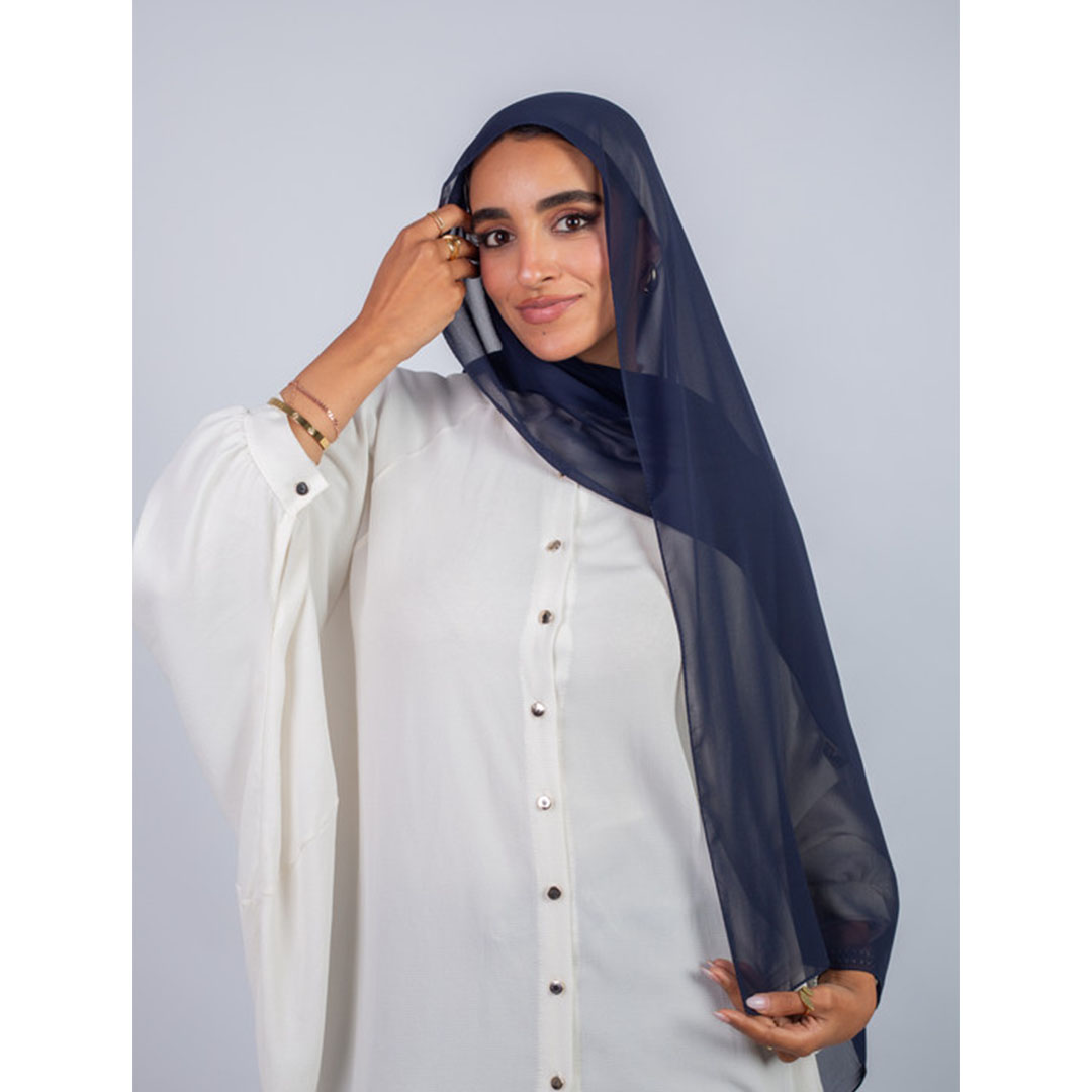 طرحه شيفون ساده من سترة - كحلي