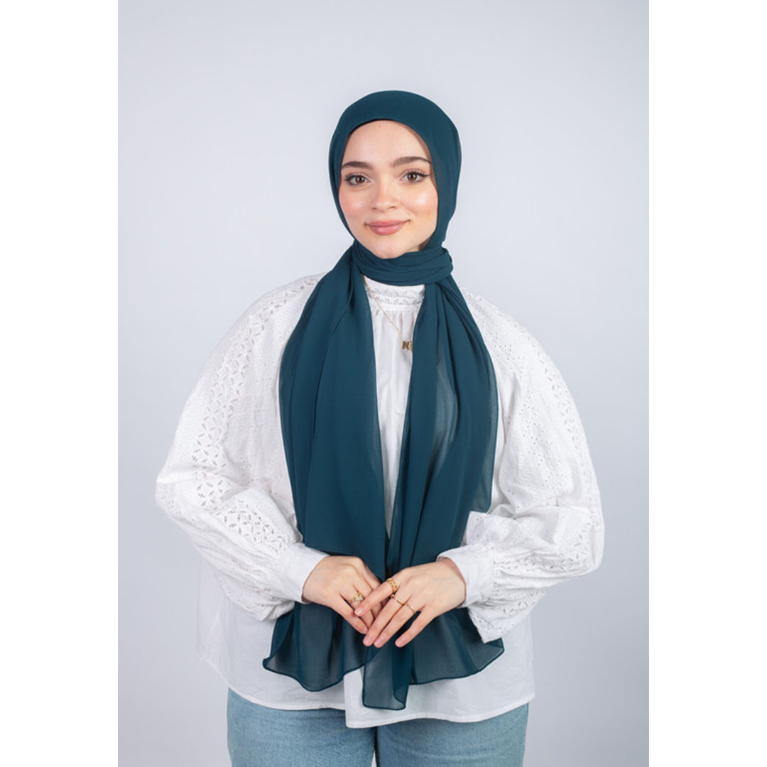 طرحه شيفون ساده من سترة - جنزاري غامق