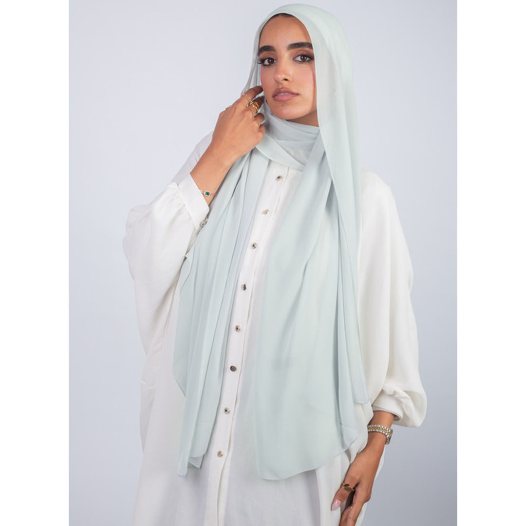 طرحه شيفون ساده من سترة - مينت فاتح