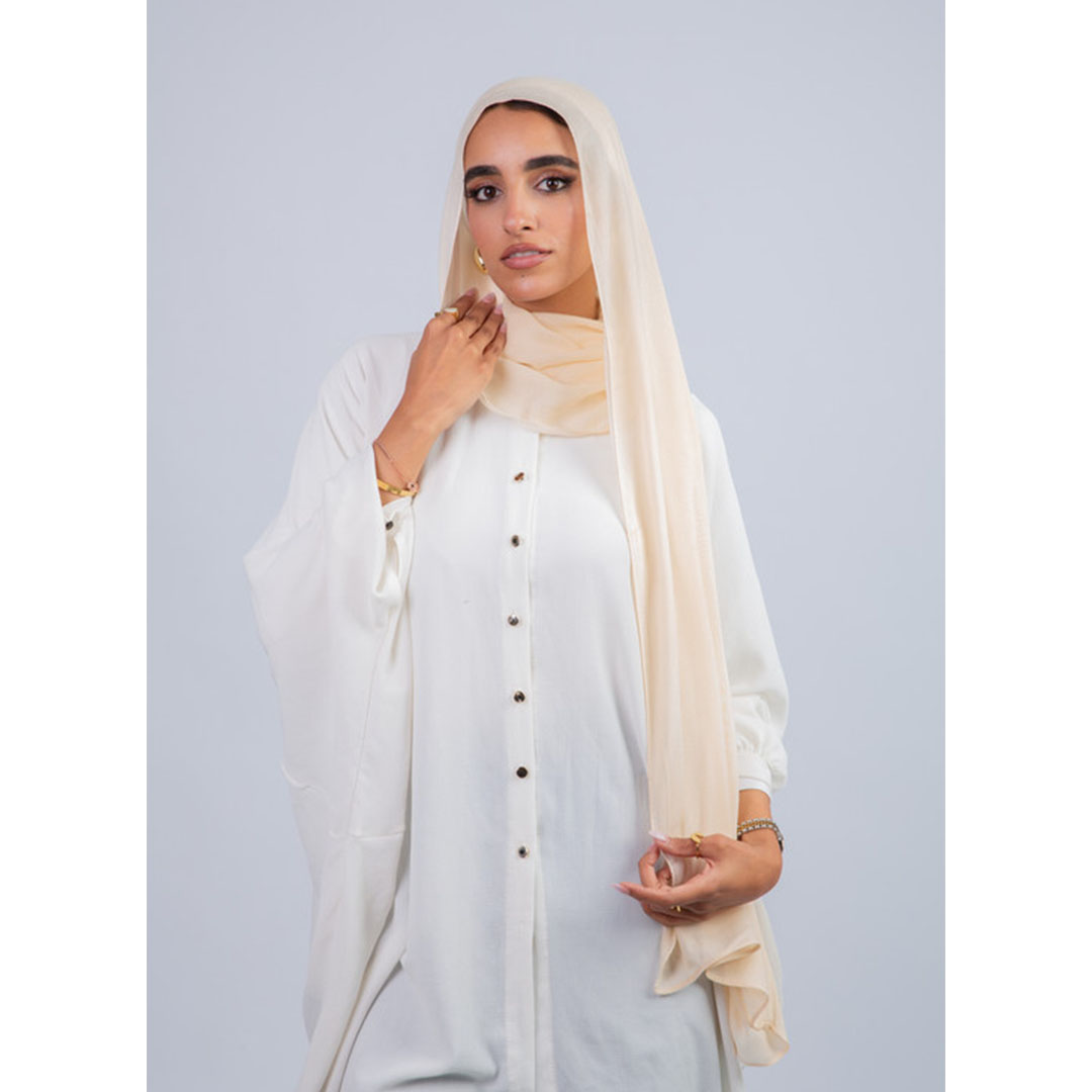 100% طرحة مودال سادة قطن من سترة - بيج