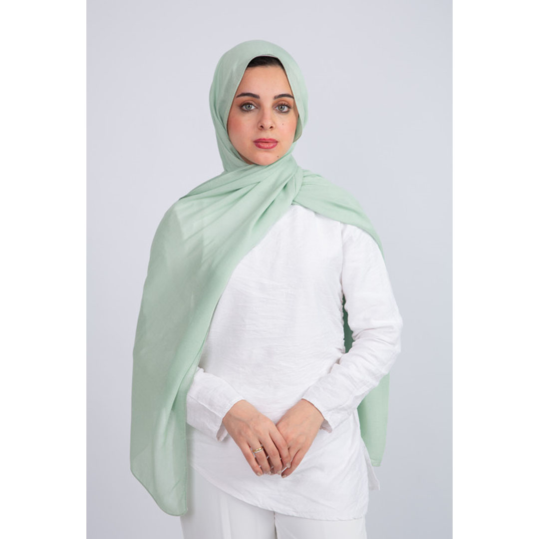 100% طرحة مودال سادة قطن من سترة - مينت فاتح