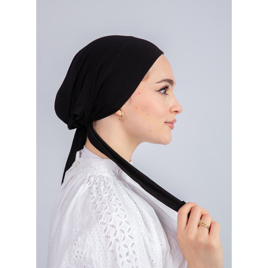 بندانة رباط بدون دعامة من سترة - أسود
