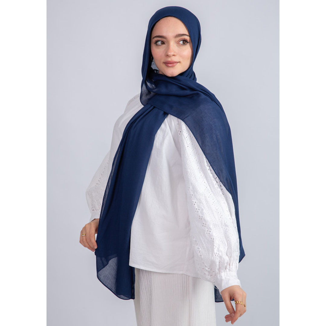 100% طرحة مودال سادة قطن من سترة - كحلي