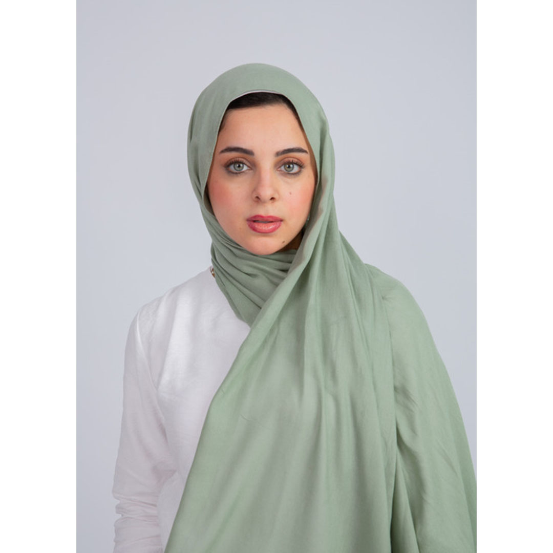 100% طرحة مودال سادة قطن من سترة - مينت غامق