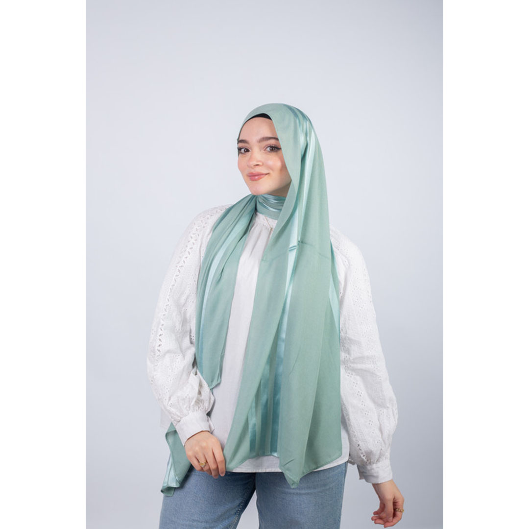 طرحة شاش في ستان قطن 100% من سترة - مينت