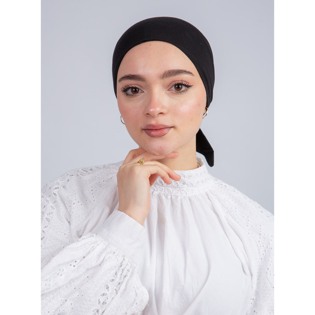 بونيه رباط بدون خياطة من سترة - أسود