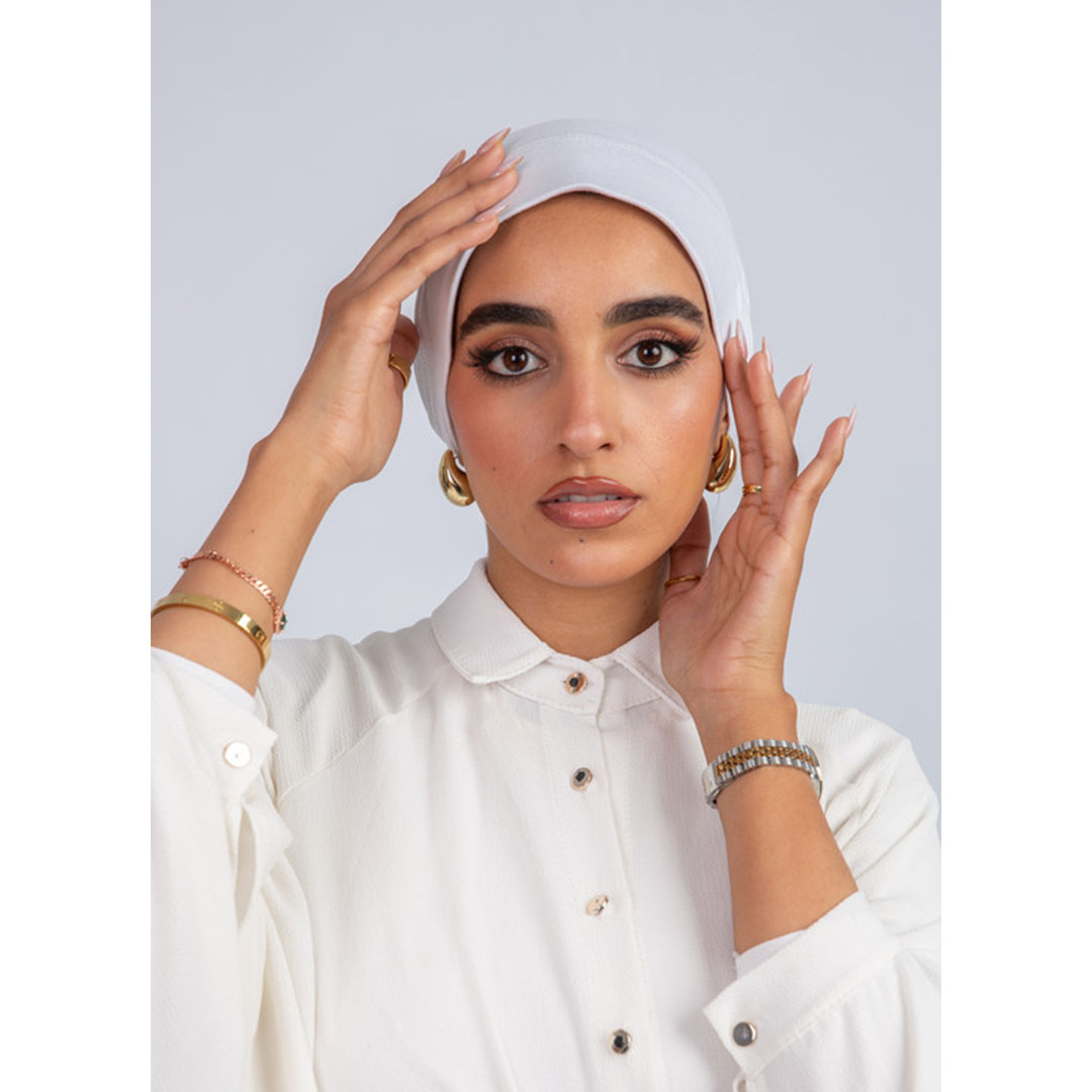 بندانة رباط بدعامة من سترة - أبيض