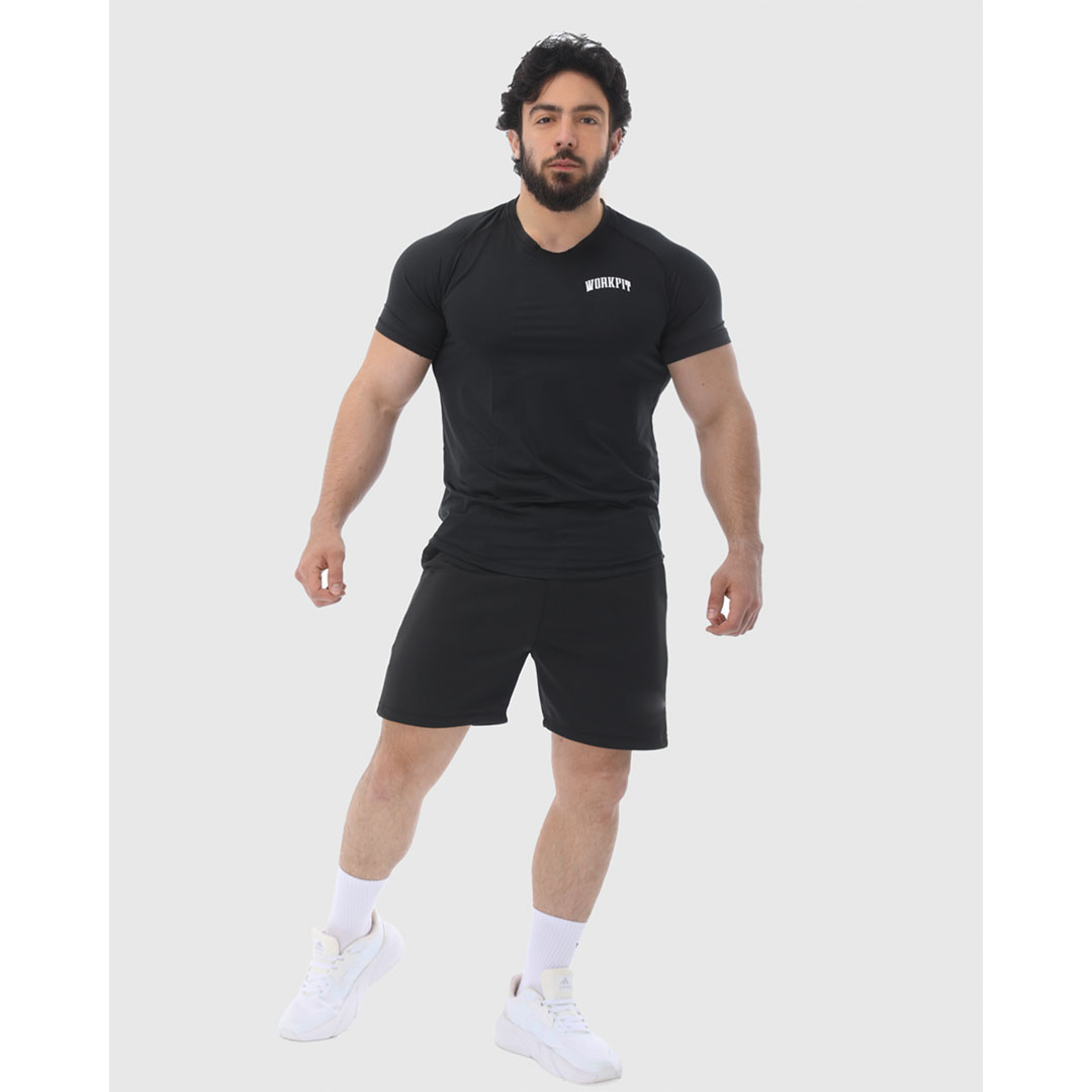 تيشيرت رجالي رياضي بيزك للاستخدام اليومي - أسود