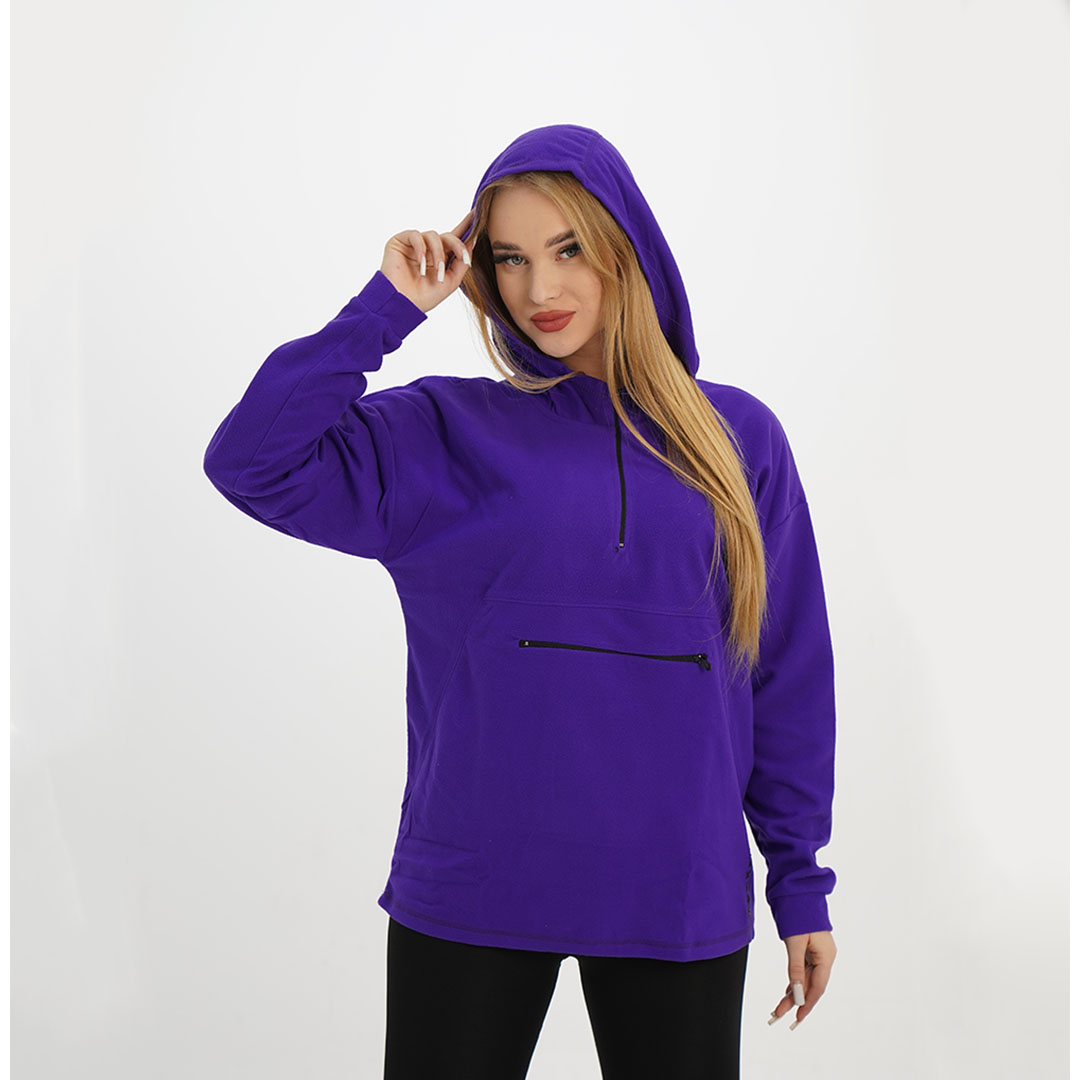 بلوزه رياضية طويلة بكم حريمي - موف