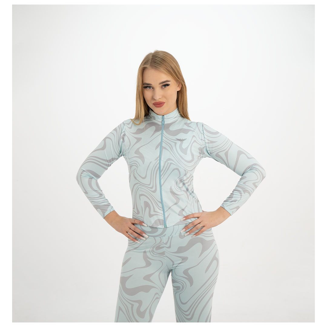 توب رياضي حريمي بكم طويل - أخضر