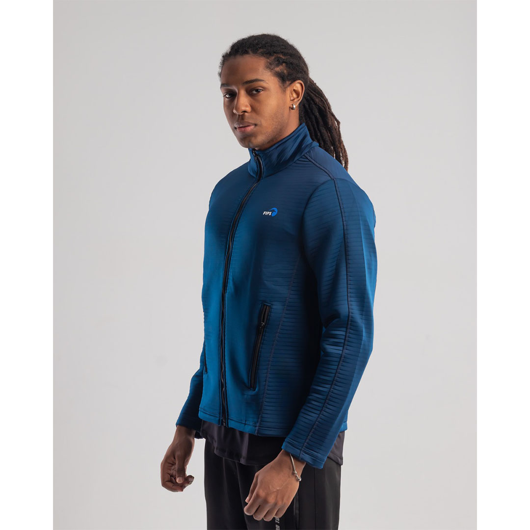 جاكيت رجالي رياضي بسوستة كاملة - كحلي