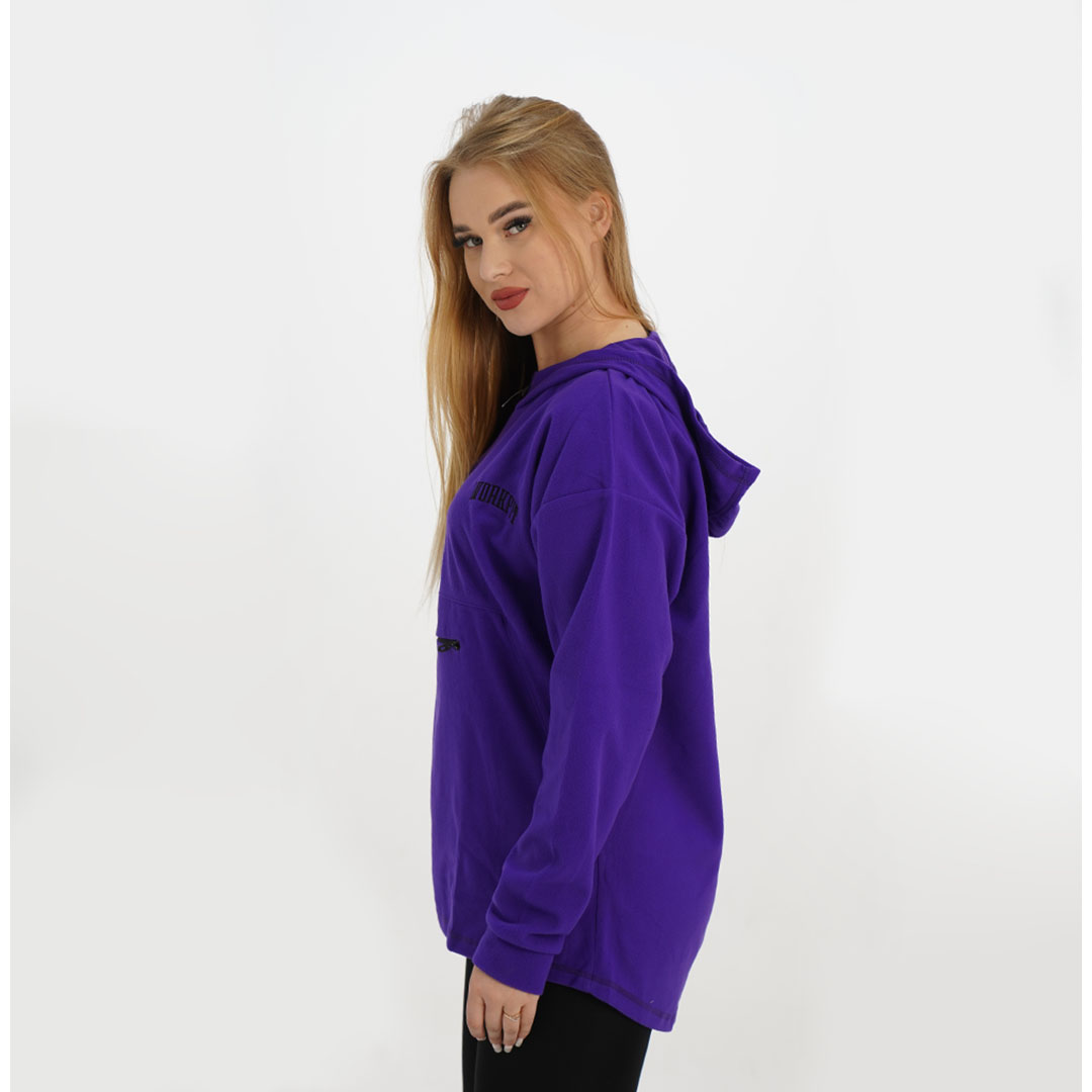 بلوزه رياضية طويلة بكم حريمي - موف