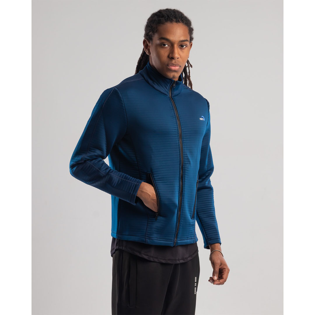 جاكيت رجالي رياضي بسوستة كاملة - كحلي