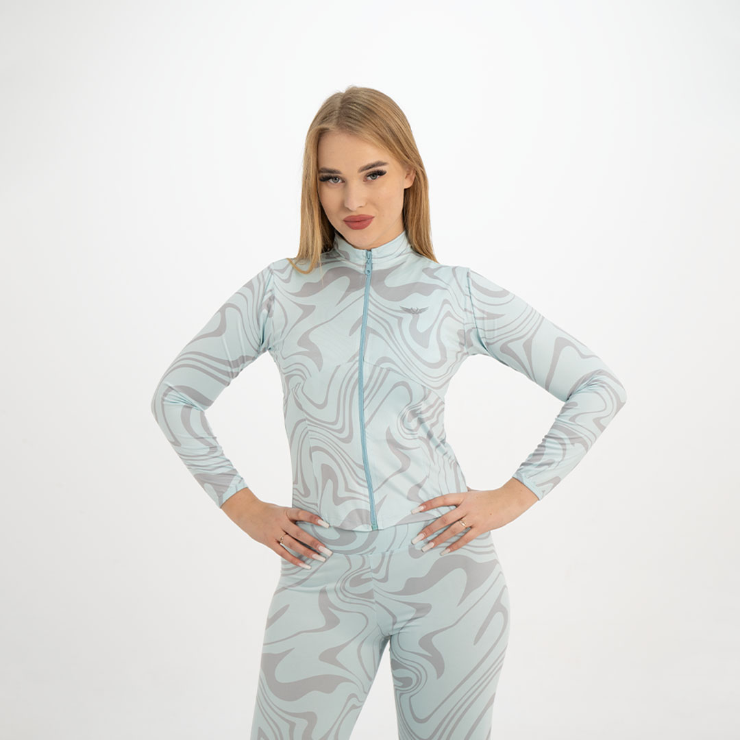 توب رياضي حريمي بكم طويل - أخضر