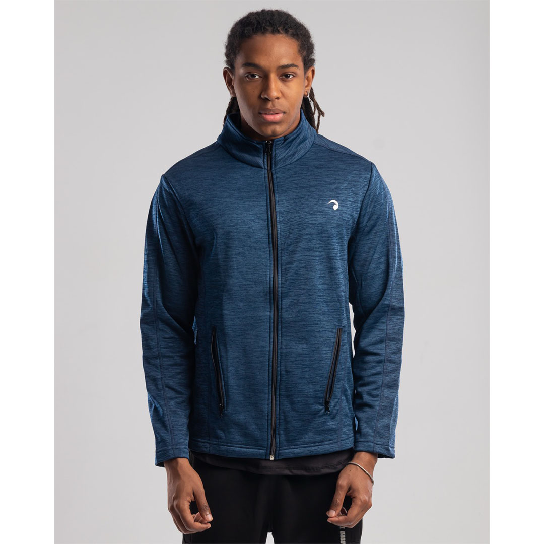 جاكيت رجالي قطن مبطن بجيوب أمامية - كحلي