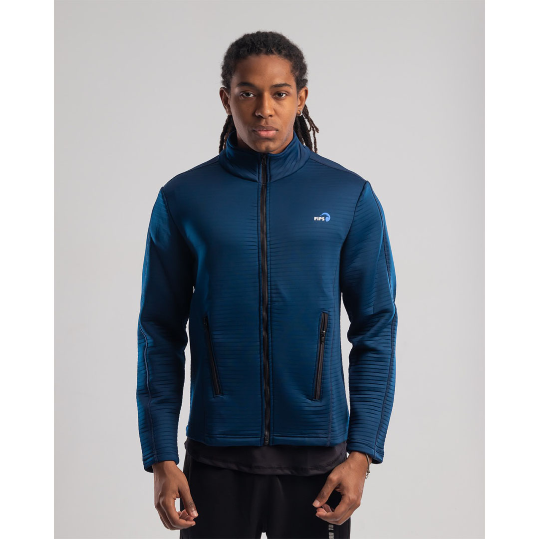 جاكيت رجالي رياضي بسوستة كاملة - كحلي