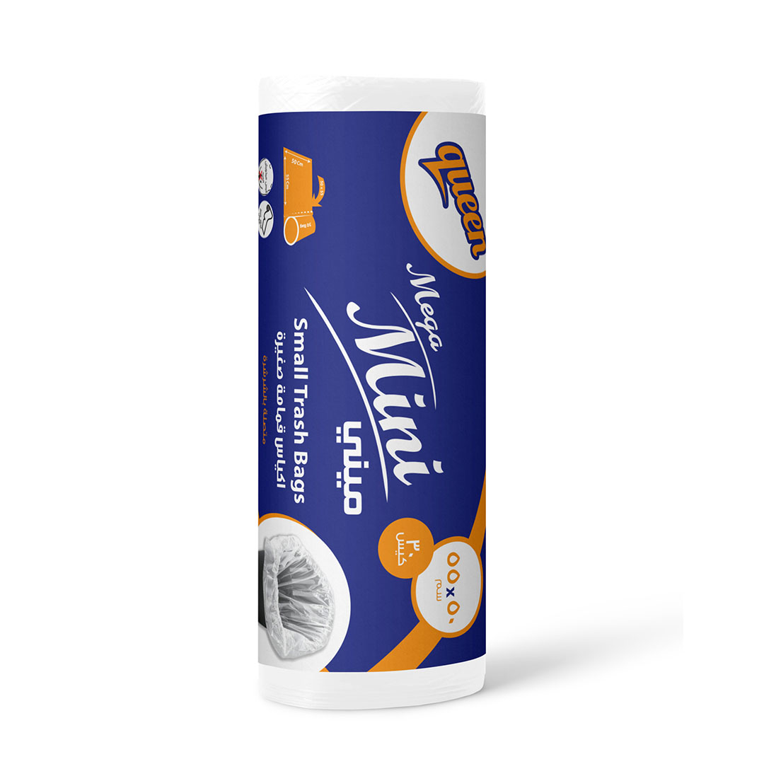 كوين رول أكياس قمامة ميجا مينى - أبيض - 30 كيس