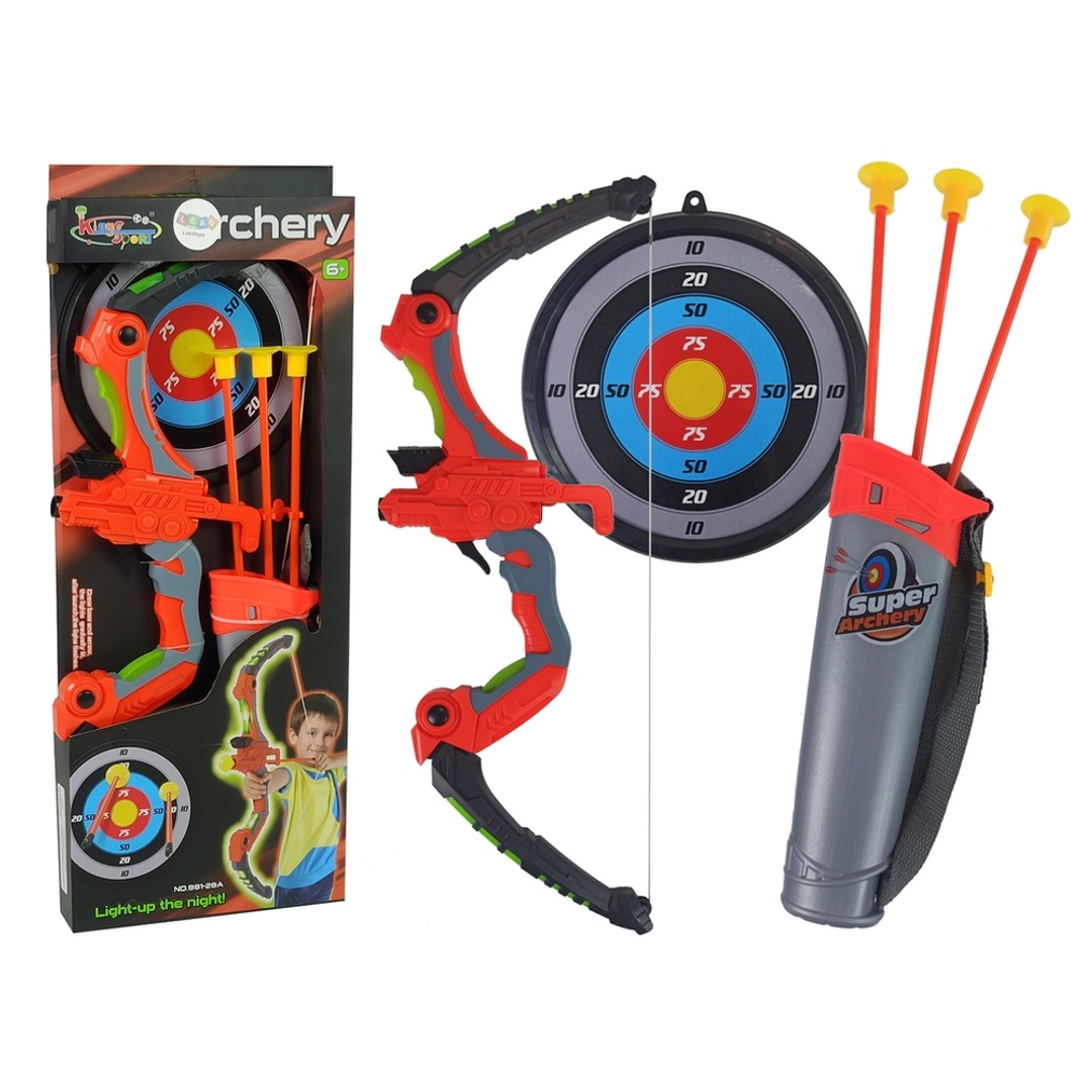 لعبة قوس مع اضواء ليلية و اسهم و هدف - أسود - 881-28A
