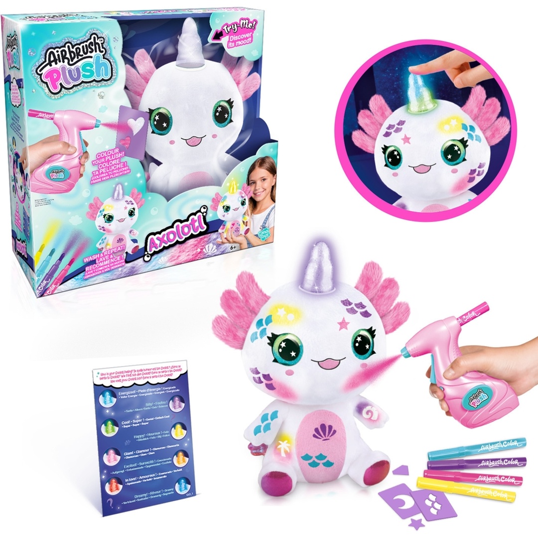 دمية اكزولوتيكورن المضيئة الفرو مع الستيكرات - AIR049