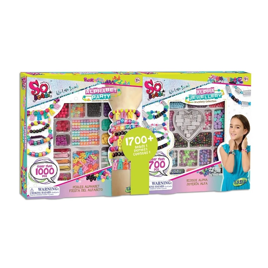 مجموعة خرز الحروف الأبجدية و المجوهرات 1700 قطعة - B0006-A