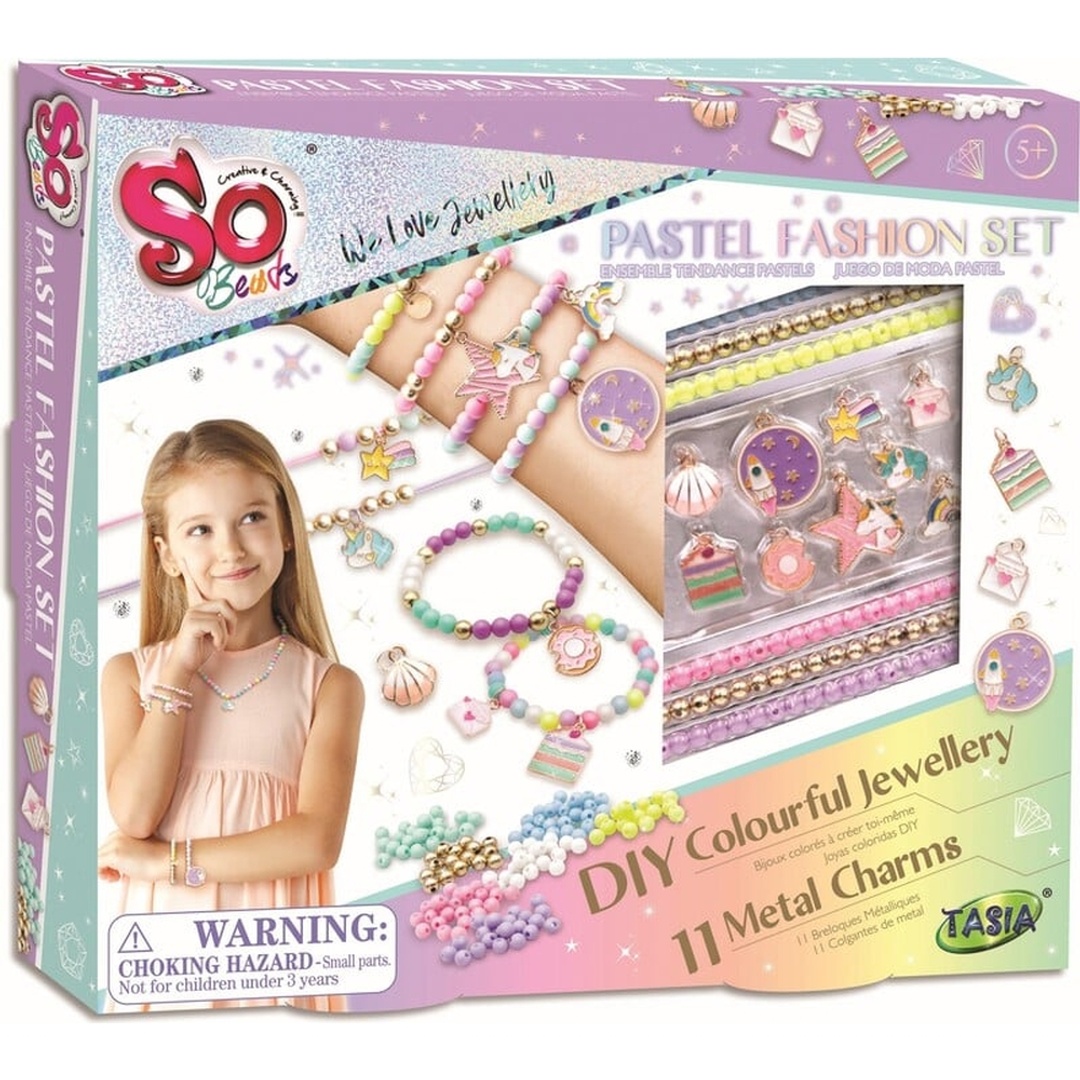 مجموعة صناعة الأسورة مع الخرز والأشكال المعدنية - T08370-A-A