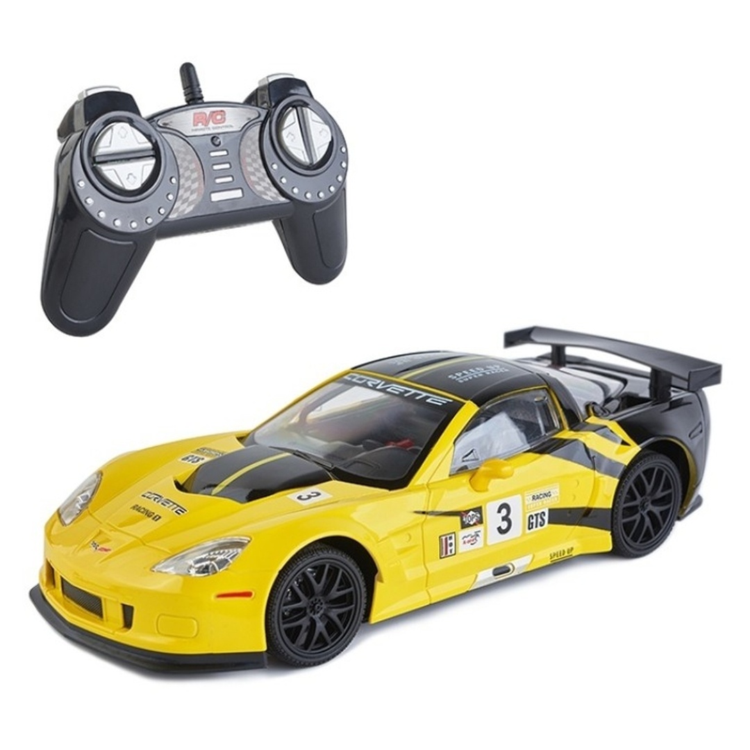 سياره سباق شيفرولية كورفيت 1/18 مع ريموت تحكم - أصفر - 866-1809