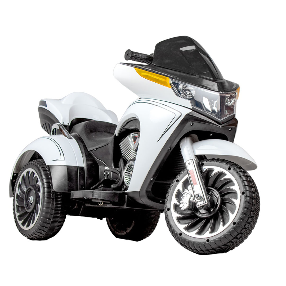 موتوسيكل كهربائي للأطفال - أبيض - KP-1028