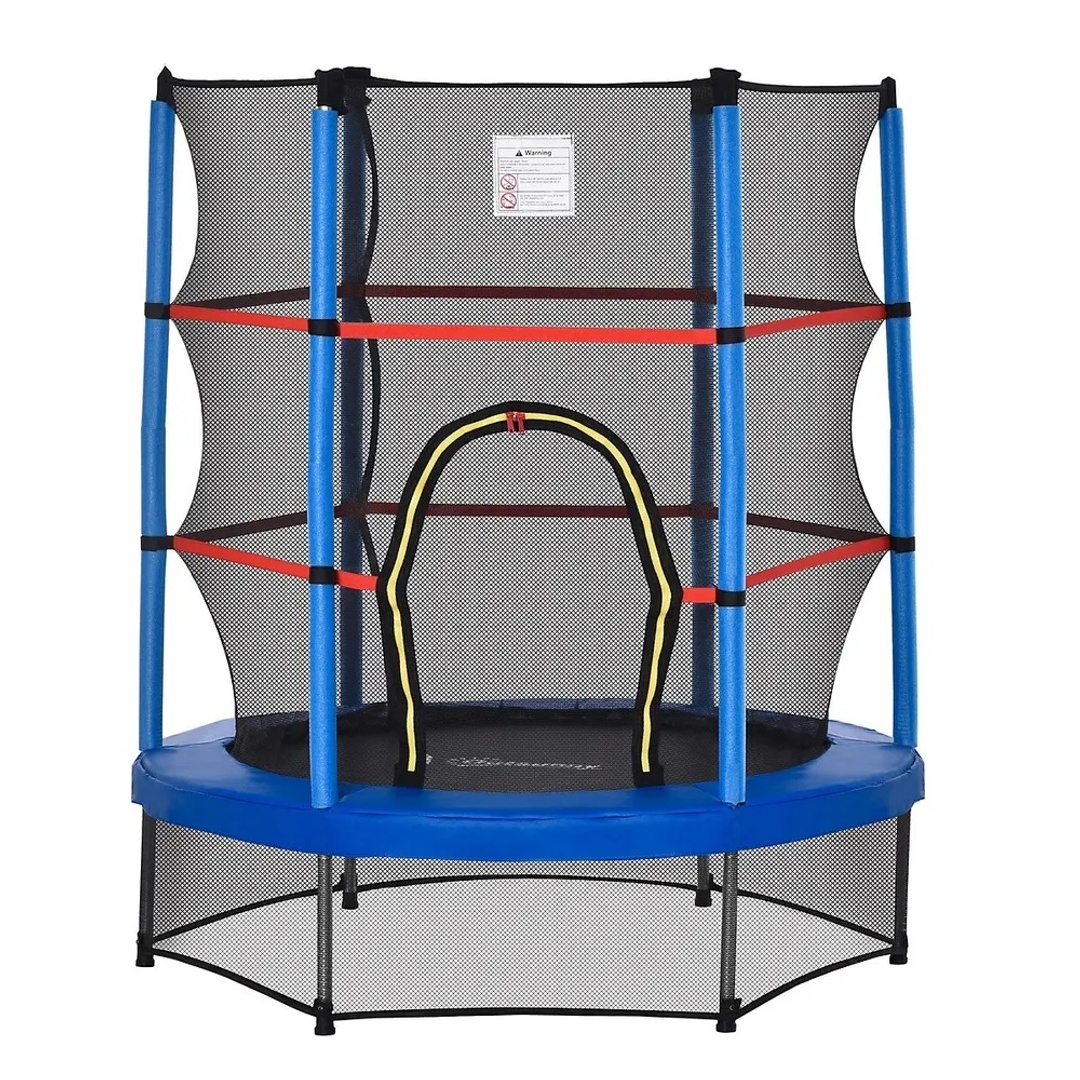 ترامبولين للأطفال مع شبكة الحماية و فتحة الدخول - أزرق - 55S