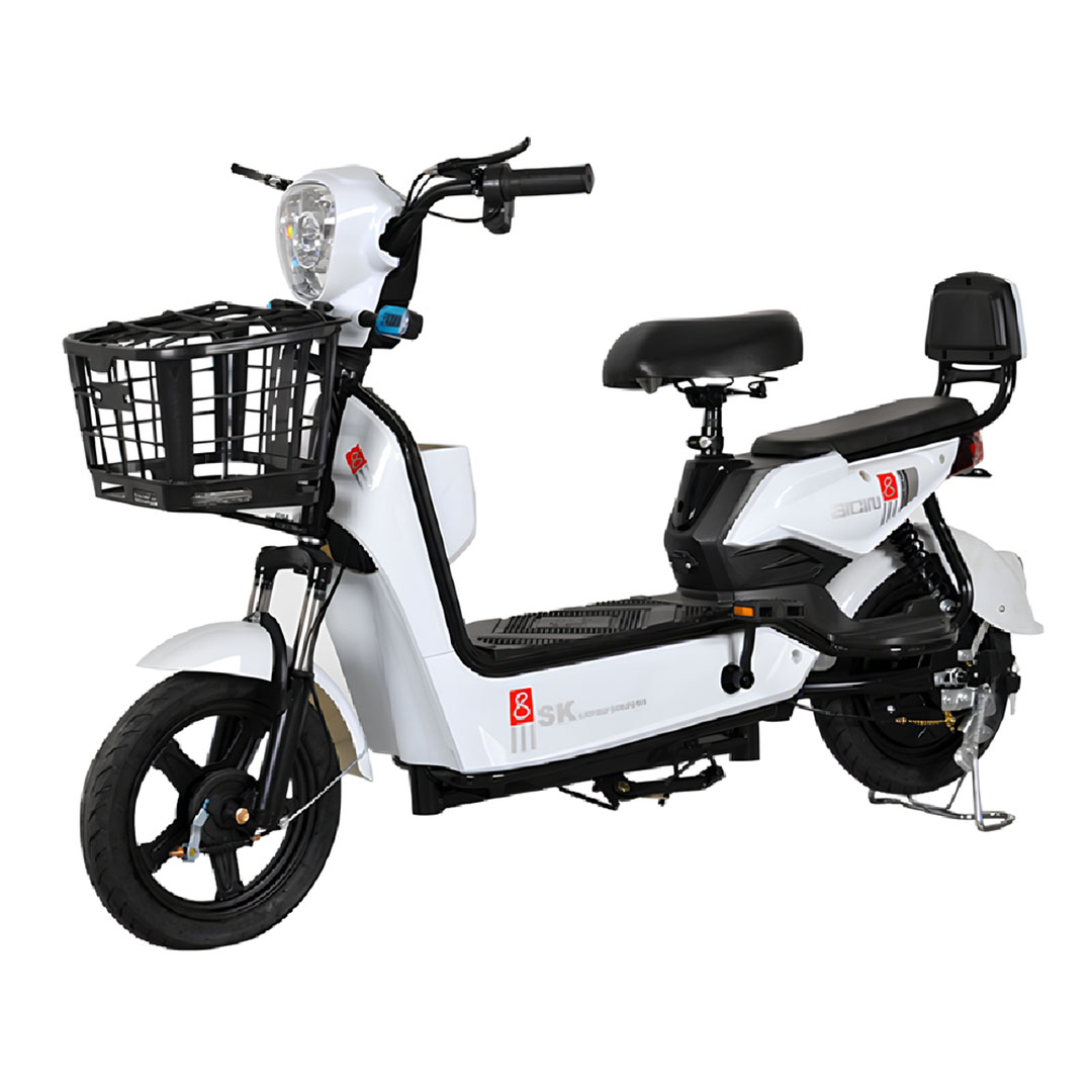 سكوتر كهربائي للركوب بإطار 14 انش - 48 فولت - 350 وات - أبيض - GE-WS