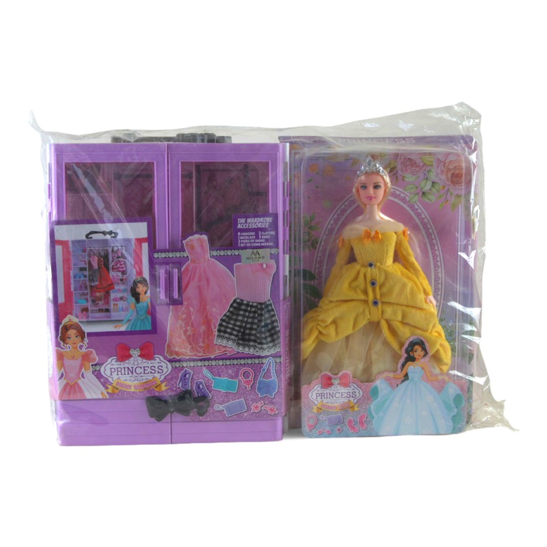 خزانة ملابس برنسيس دريم مع دمية - HP-2022D