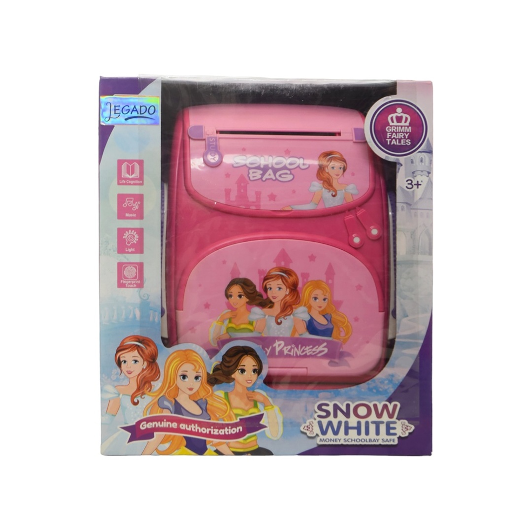 حصالة سنو وايت الأميرة علي شكل حقيبة مدرسية مع بصمة - WF-3008BX