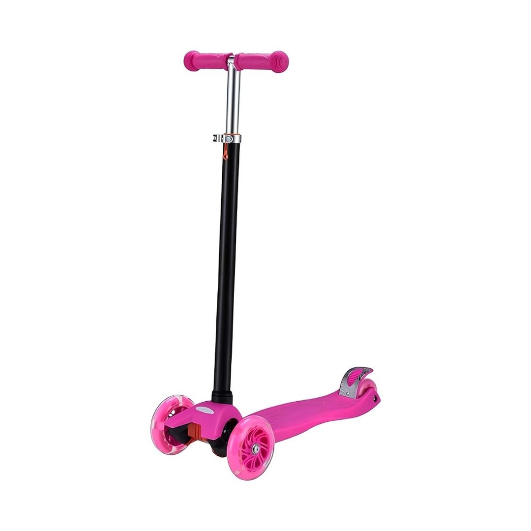 سكوتر قابل للطي بعجلات مضيئة - وردي - BG-03