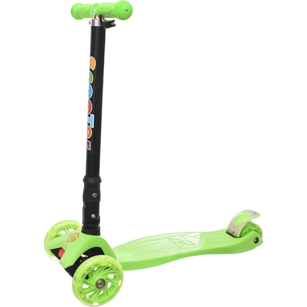 سكوتر قابل للطي بعجلات مضيئة - أخضر - BG-03