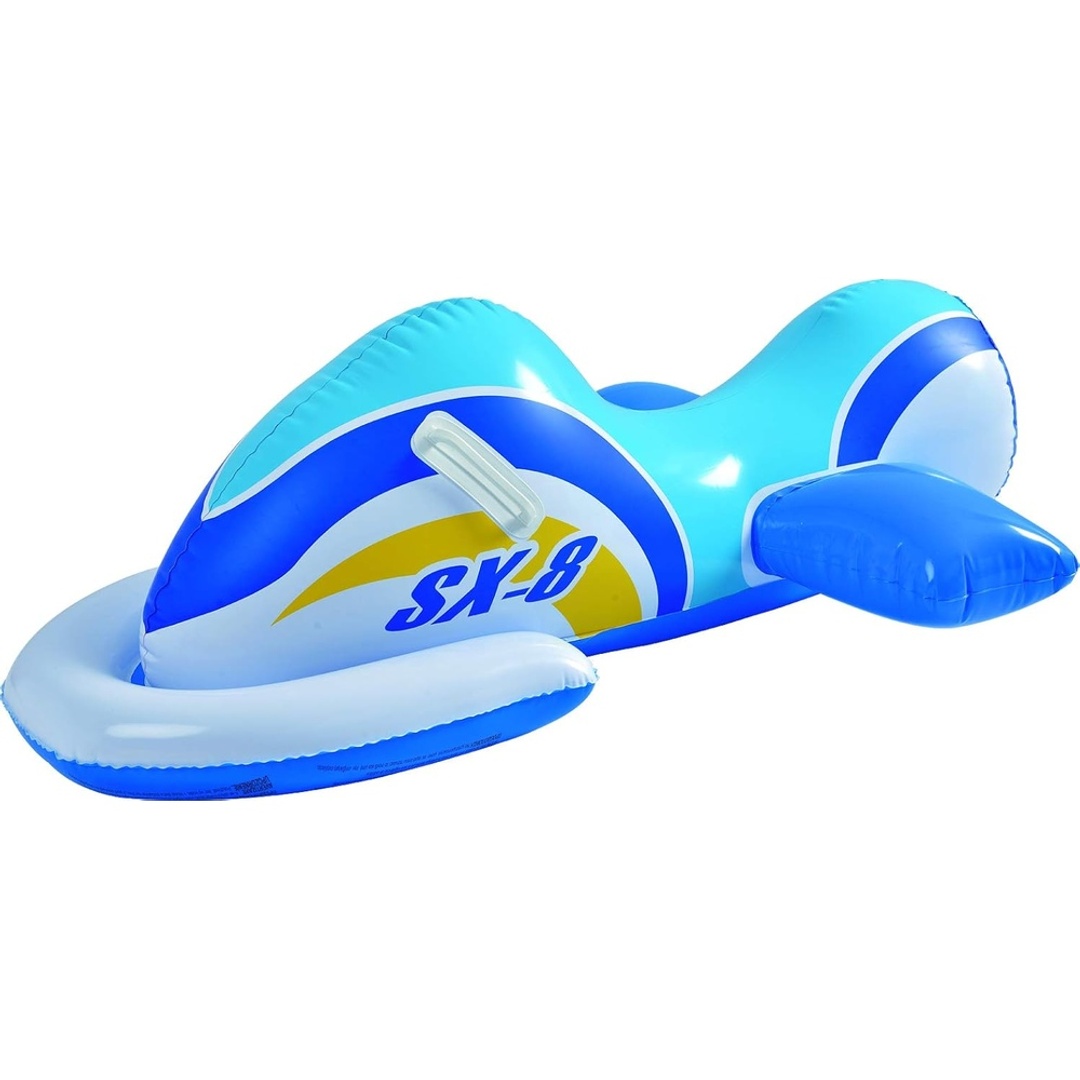 متوسيكل للركوب عائم قابل للنفخ - أزرق - 110x50x72 سم - 07237