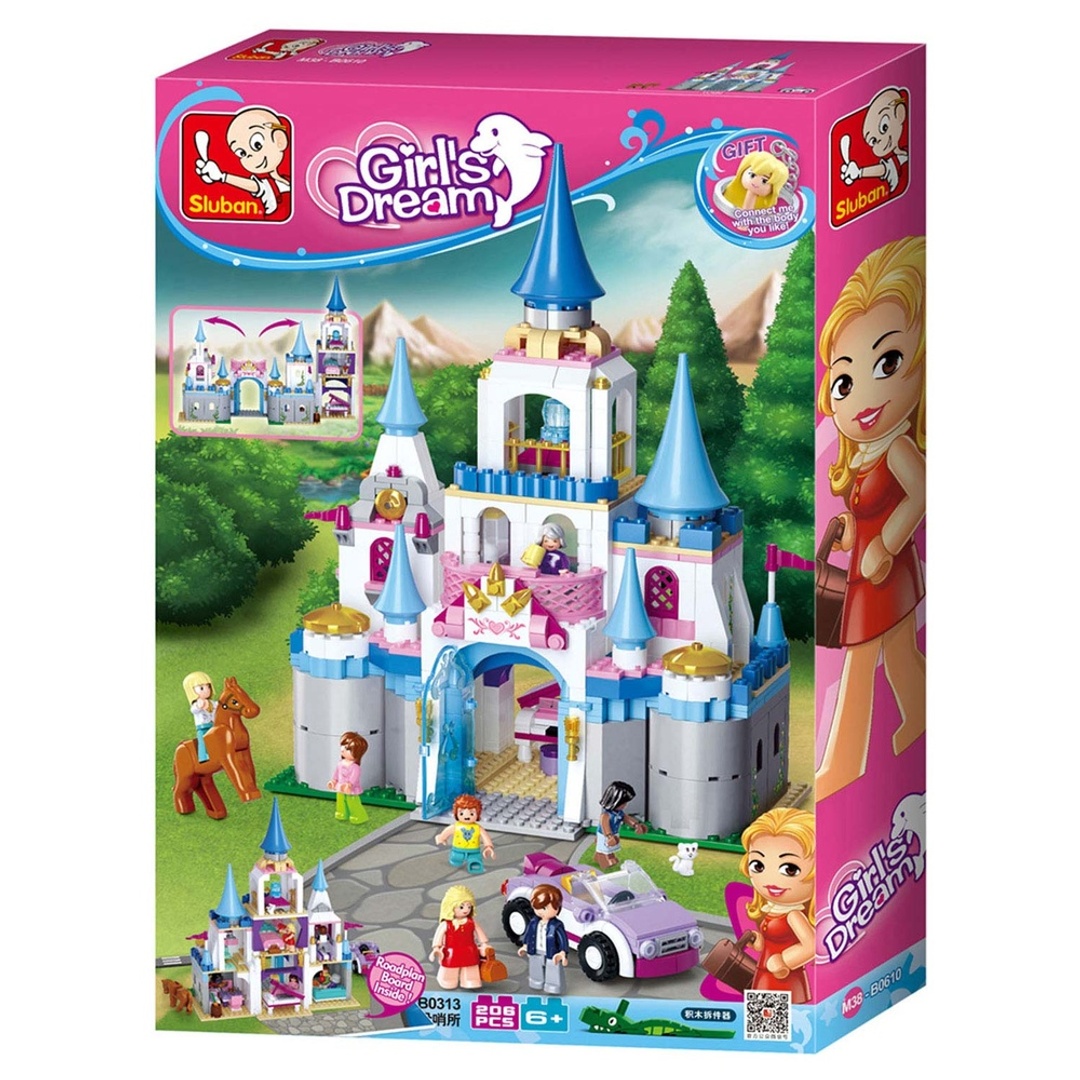 مكعبات قلعة الياقوت الأزرق الرومانسية - 206 قطعة - M38-B0610