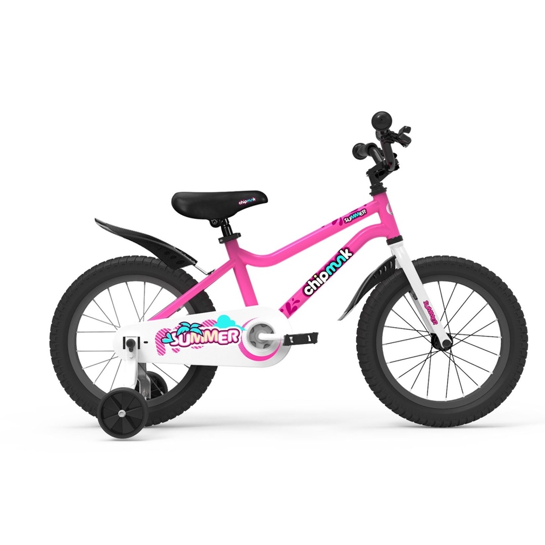 دراجة تشيم بانك مع عجلات التدريب - وردي - 12 بوصة - CM12-1