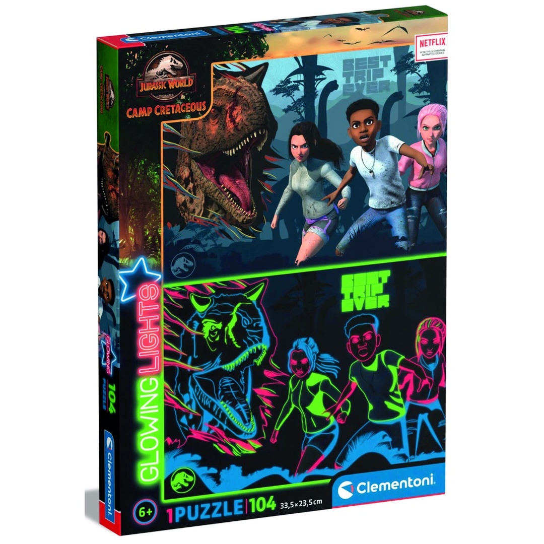 بازل عالم الديناصورات المتوهج في الظلام - 104 قطعة - 27557