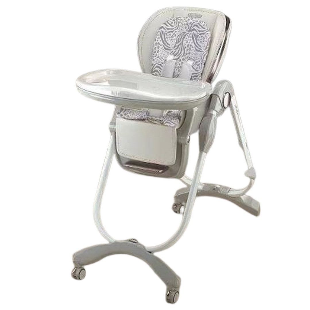 كرسي طعام جلد مبطن أسود مرحلتين مع ظهر متحرك - YQ268