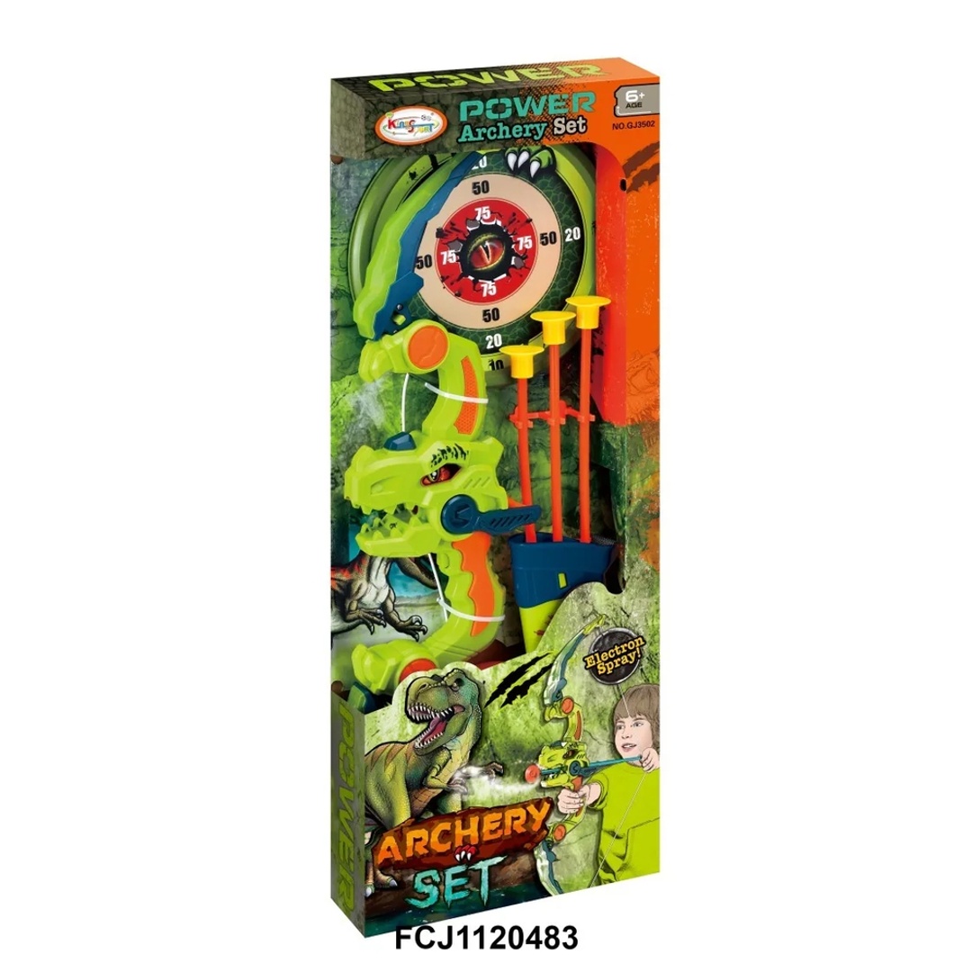 قوس بشكل ديناصور أخضر مع حقيبة الأسهم والهدف - GJ3502