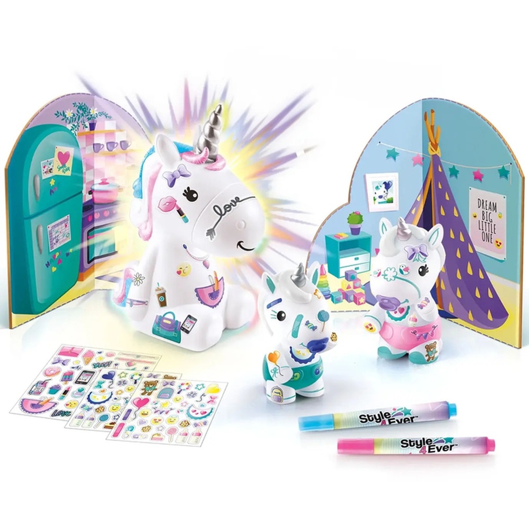 عائلة وحيد القرن المضيئة مع التزيين و الستيكرات - OFG287